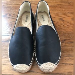 Soludos espadrille black leather shoes